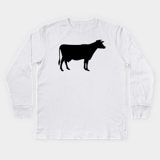 Cow Silhouette Kids Long Sleeve T-Shirt